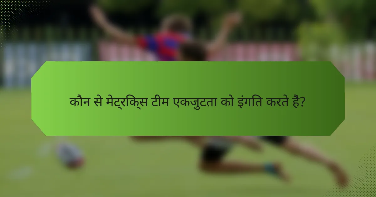 कौन से मेट्रिक्स टीम एकजुटता को इंगित करते हैं?